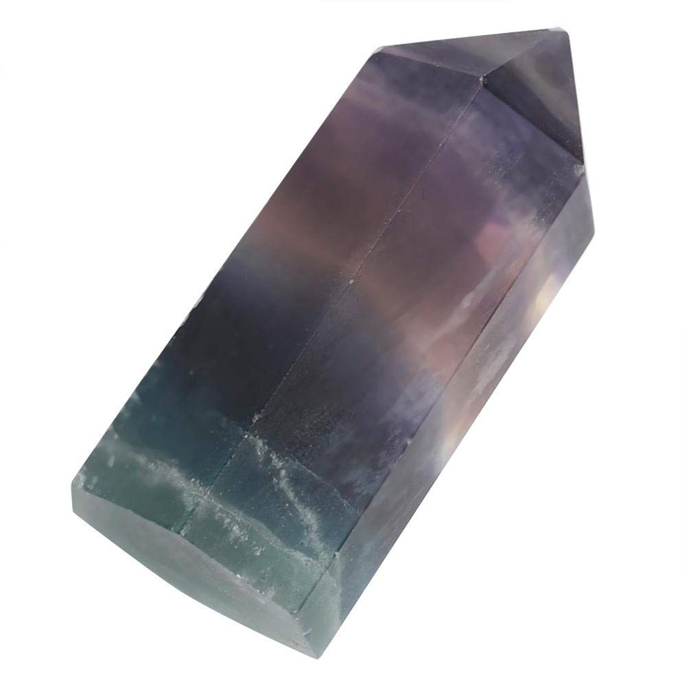 Mumusuki Natural Fluorite Quartz Crystal Stone Point Healing Hexagonal Wand for Decoration Ornament(35mm-40mm)