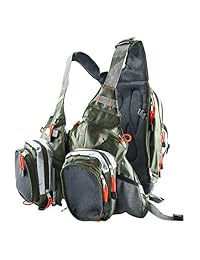 Amarine made Pesca con Mosca Mochila de tamaño ajustable Malla Chaleco De Pesca Combo Pack, Pesca con Mosca Chaleco y mochila