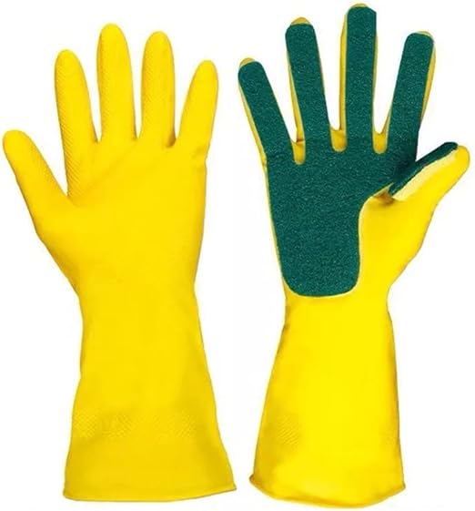 Sponge gloves Reusable Silicone Cleaning Gloves Dishwashing Scrubber