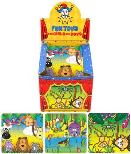 6 Jungle Animal Puzzles Toys Gift Favours Childrens Kids Party Bag Fillers