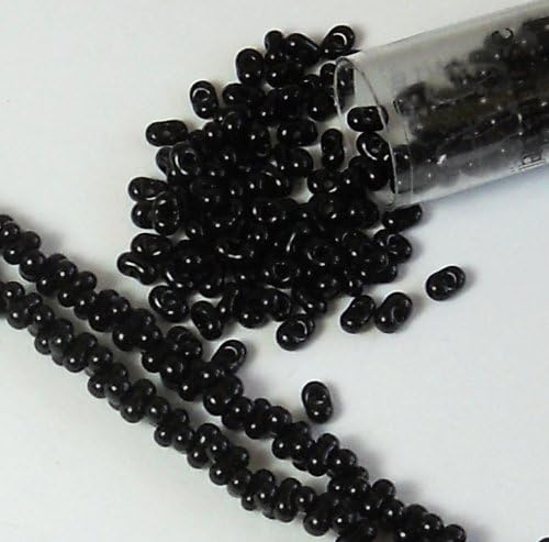 Black Jet Opaque 2x4mm 6/0 Peanut Farfalle Butterfly Seed Beads 23 Gram Tube