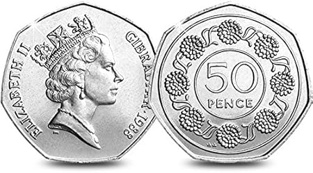 Gibraltar 1988 Candytuft Flowers Uncirculated Large 50p Pence 7 Sided Coin With Capsule Holder In A Pouch Wallet Amazon Co Uk Toys Games