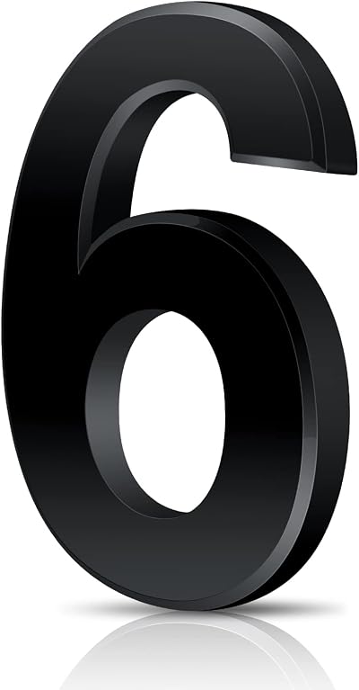 Vicl​oon 3D Mailbox Numbers 3 Inches Self-Adhesive Black ABS Acrylic (6)