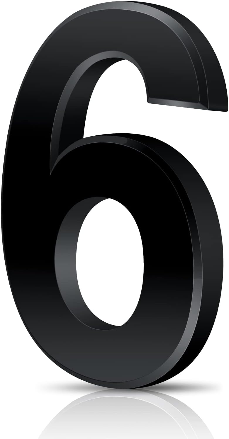 Vicloon 3D Mailbox Numbers 3 Inches Self-Adhesive Black ABS Acrylic (6)