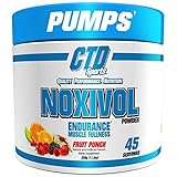 CTD Sports Noxivol Powder 45 srv. Best Nitric Oxide Booster, Muscle Volumizer. (Fruit Punch Flavor)