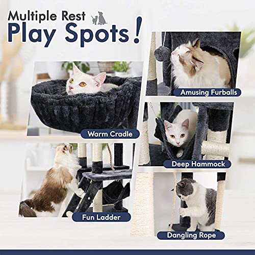 rabbitgoo Cat Tree Cat Tower 61" for Indoor Cats, MultiLevel Cat Condo