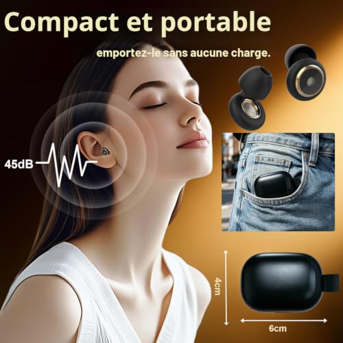 Ear Plugs for Sleeping, Anti-Noise Loop, Soft and Reusable Silicone Ear Plugs (With 3 Ear Tips for Sleep), Concentration and Sensitivity to Noise