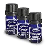 SpaRoom 100% Therapeutic Grade Essential Oil Everyday Sensory 3-Pack (Lavender/Lemongrass/Peppermint), 5ml