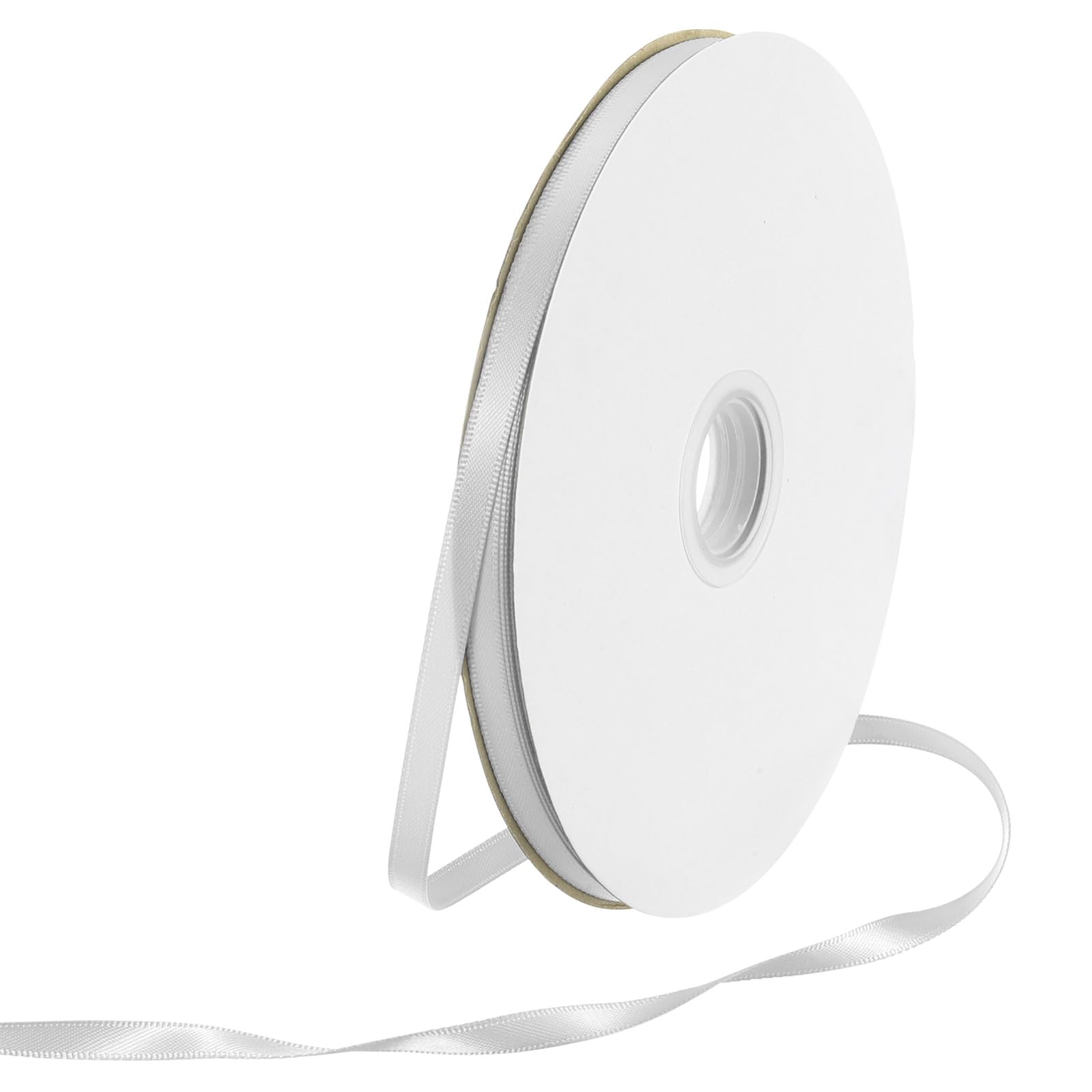 Rebower 6mm Satin Ribbon 64m Thick Double Face Grosgrain Silk Ribbon, [for Gift Wrapping, Hair Bows, Wedding, Cake, Flower] - 70 Yard/210ft/ Light Grey — image 1