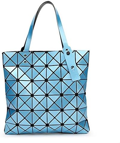 Handbags Bao Bao Laser Geometric Diamond Shape Silica Gel Sliver Paint Patchwork Tote Women Shoulder Bag Baobao Sky Blue one Size
