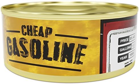 GAG Can of Gasoline - $1.48 per Gallon - Unique GAG gift and fun souvenir for Petrol-heads, Friends, Mom, Dad, Birthday Girl, Boy - Funny present idea in a Tin, hilarious prank 11.8 oz