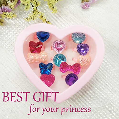 IDOXE Princess Necklace Bracelet Ring, Party Favor Pretend Play Necklaces for Little Girls Jewelry Value Set