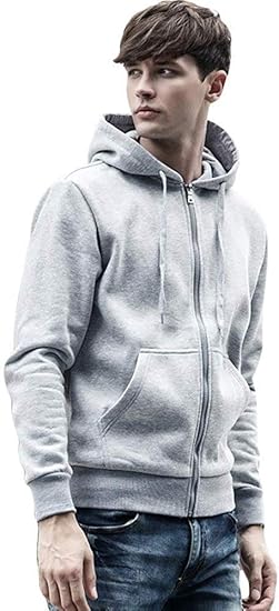 Amazon 長袖 スウェット フルジップ パーカー メンズ アウター フード シンプル 無地 経典 ジップアップ カジュアル フード付き トレーナー パーカー 通販