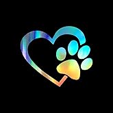 Love Paw Decal Vinyl Sticker Auto Car Truck Wall Laptop | Holographic | 5.5" x 4"