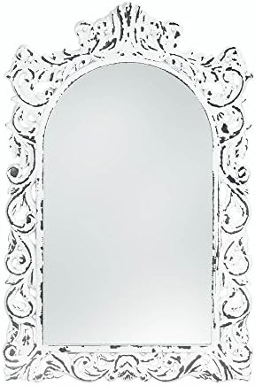 Wall Framed Silver Metal Vanity Glass Ornate Antique Hanging Bathroom Bedroom Decor Mirror Leaner Decorative