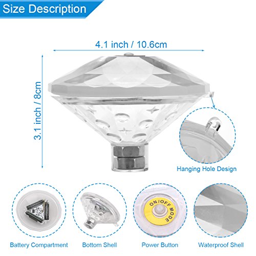 FTSTC baby pool light Waterproof Swimming Pool Lights, RGB, 7 Modes, Battery Operated Floating Pool Light Bulb for Pool, Pond, Hot Tub or Party Decorations - Thumbnail 5