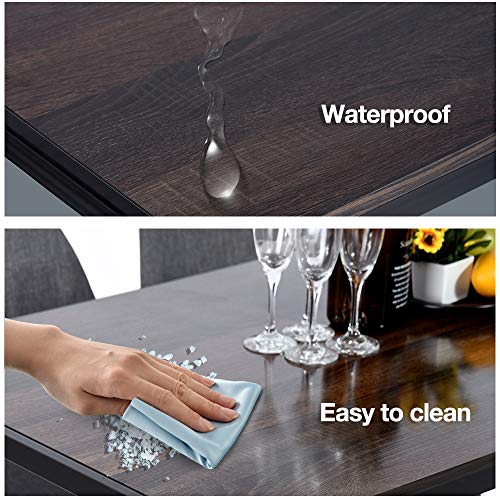 Aingoo Rustic Dining Table Wooden MDF 47" Vintage Kitchen Table for 4/6 Person Steel Fram Heavy Duty Brown Black (Table Only) - Thumbnail 5