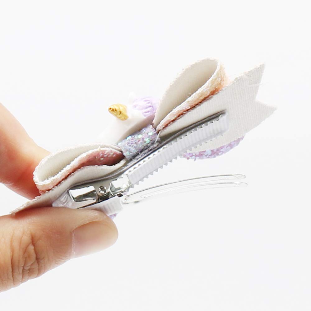 8pcs Unicorn Hair Bows for Girls 3 Inch Girls Hair Bows Glitter Grosgrain Ribbon with Alligator Clips Hair Accessories for Toddler Girls : Beauty