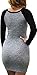 Women's Color Block Long Sleeve Bodycon Tshirt Dress