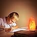 Himalayan Salt Lamp PULNDA Glow Natural Hand Carved Rock Salt Lamp with Neem Wood Base/Bulb and Dimmer Control, Crystal, Amber, 6-7-Inch for Lighting, Decoration and Air Purifying