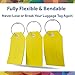 Shacke Large Luggage Tags (2pcs) with Privacy Cover and Steel Loops (Yellow)