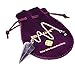 Divination Pendulum Made of Natural Violet Amethyst Crystal for Dowsing Chakra Reiki. Pointed with Chain and Jewelry Pouch