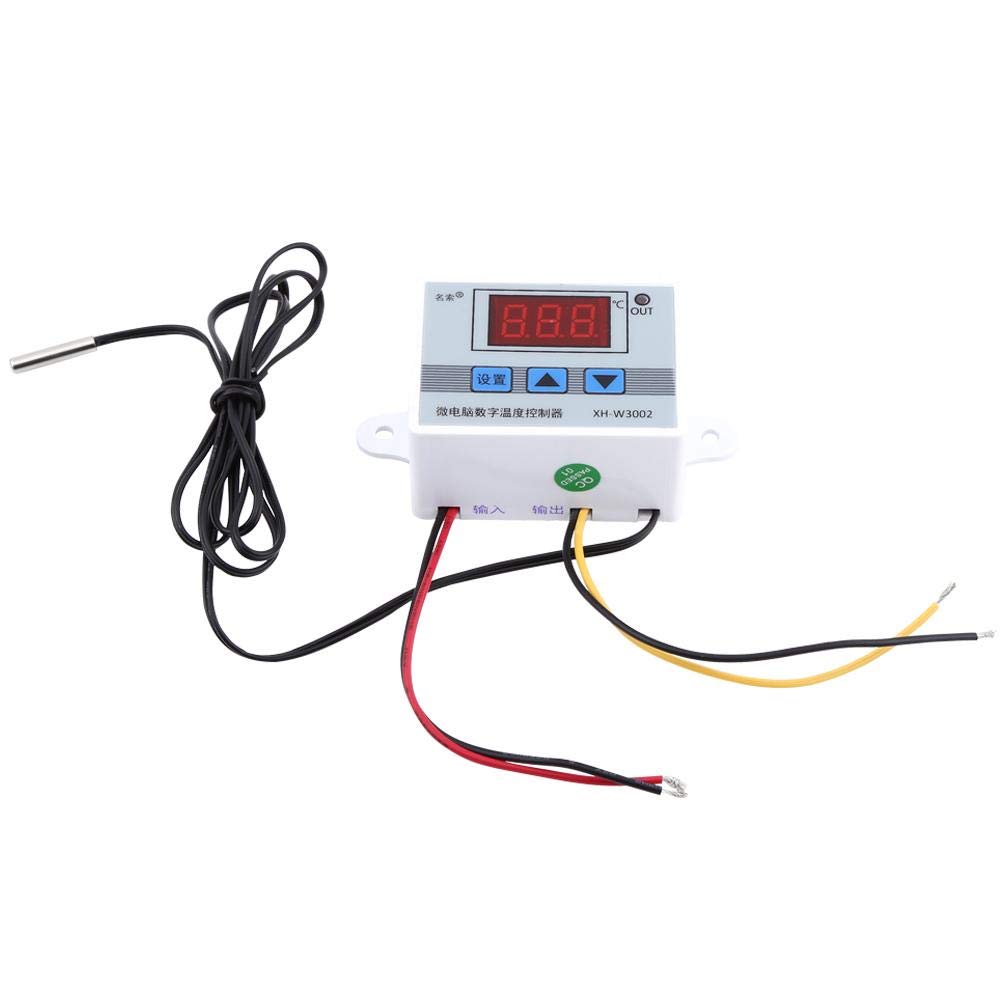 LiebeWH 1pc Digital Display Temperature Controller, 50~110℃ Temperature Switch and NTC 10K Thermistor Sensors Digital Temperature Probe(AC220V)
