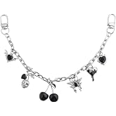 Disengor Gothic Cherry Bag Chain Charms - Y2K Aesthetic Purse Charms for Handbags - Devil Skull Heart Halloween Keychain Gift