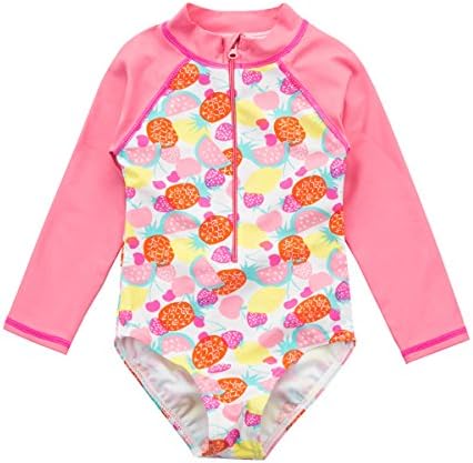 Baby Girl Sunsuit One-Piece Swimsuit Rash Guard Swimwear