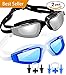 Swim Goggles 2 Pack Swimming Goggles Swim Glasses-Mirrored and Clear Anti Fog UV Protection Trianthlon Water Proof Goggles for Adult Men Women Youth