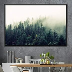 signwin Framed Canvas Wall Art Foggy Mountains Aerial...