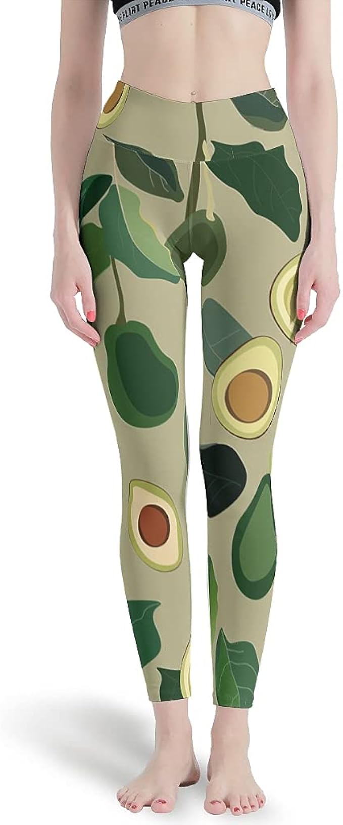 Bestwe Avocado Women's Yoga Pants Sports Trousers Long High Waist