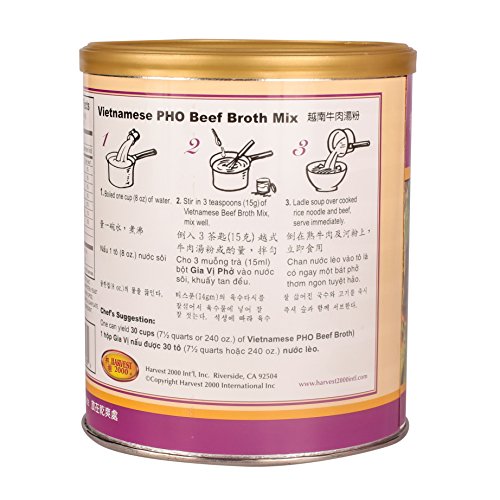16oz Harvest Vietnamese Pho Beef Broth Mix, No MSG Added, Gluten Free