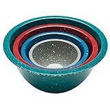 Zak Designs 2281-7005 Confetti Mixing Bowl Sets, 4-Piece, Peacock, Brick & Slate
