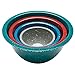 Zak Designs 2281-7005 Confetti Mixing Bowl Sets, 4-Piece, Peacock, Brick & Slate