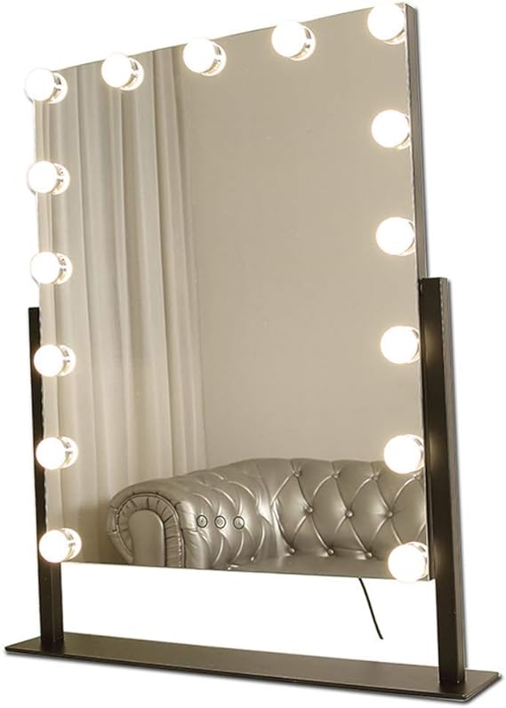 FACAIA Schminkspiegel - Weiß/Schwarz beleuchteter Schminkspiegel