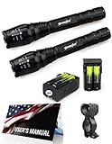 2X Police Tactical 5000 Lumens Led Flashlight 18650 Cree T6 XML Torch +Battery + Charger