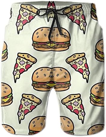 BOWENSS Hamburguesa And Pizza Men's Water Sports Beach Shorts
