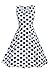 Roswear Women's Vintage 1950's Polka Dot A-Line Belted Skater Dress S-XXXXL