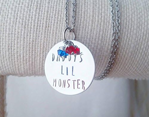 Daddys lil monster necklace | Harley Quinn | Cosplay jewelry | Hand stamped pendant