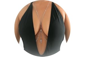 YANCHUN Crystal Cross Bra Chains for Women Sexy Bikini Chain Rhinestone Bra Waist Chain Body Chains Beach Party Nightclub Body Jewelry