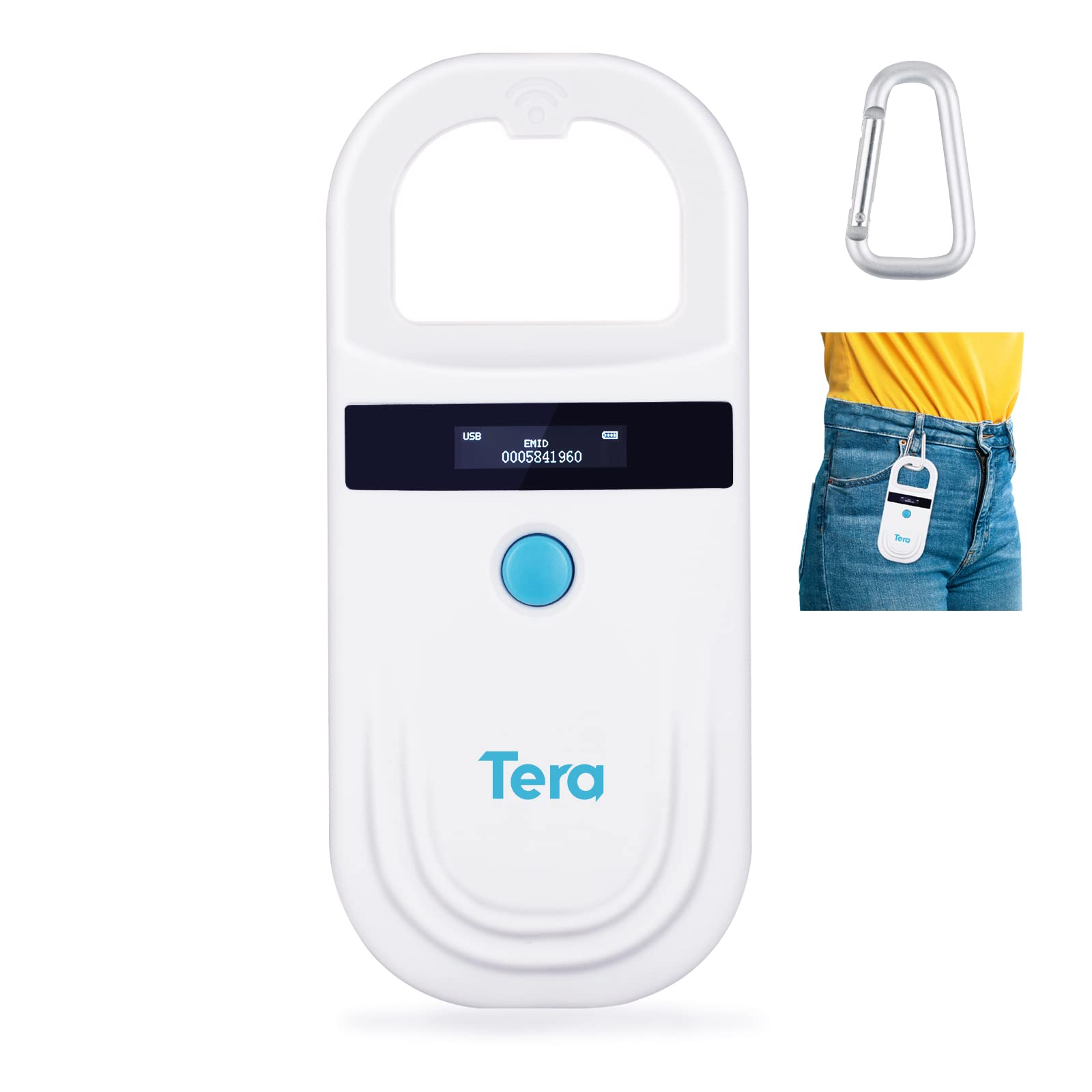 Tera Portable Chip Reader Microchip Scanner RFID with OLED Display Animal Chip ID Scanner for Dog Cat Pig Rechargeable Pet Tag Scanner for ISO 11784/11785, FDX-B, EMID