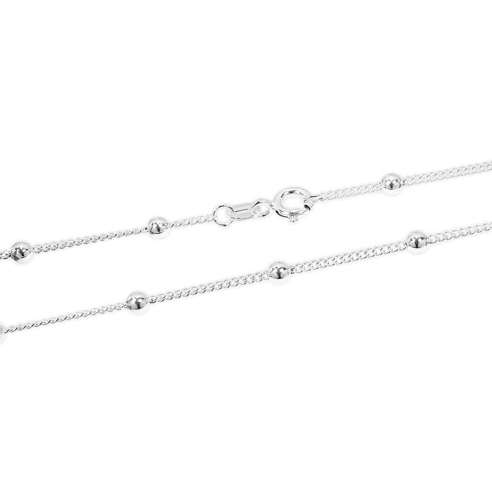 NKlaus 925 sterling silver bracelet 18,5cm Venetian chain with 9 ball 1873