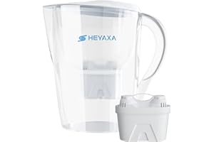 HEYAXA Water Filter Pitchers for Tap and Drinking Water, 10-Cup Capacity, BPA Free,Removes Fluoride, Chlorine, Lead, Forver Chemicals