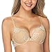 Wingslove Women's Push Up Bra Floral Lace Padded Underwire Bra Demi Plunge(Nude,34B)