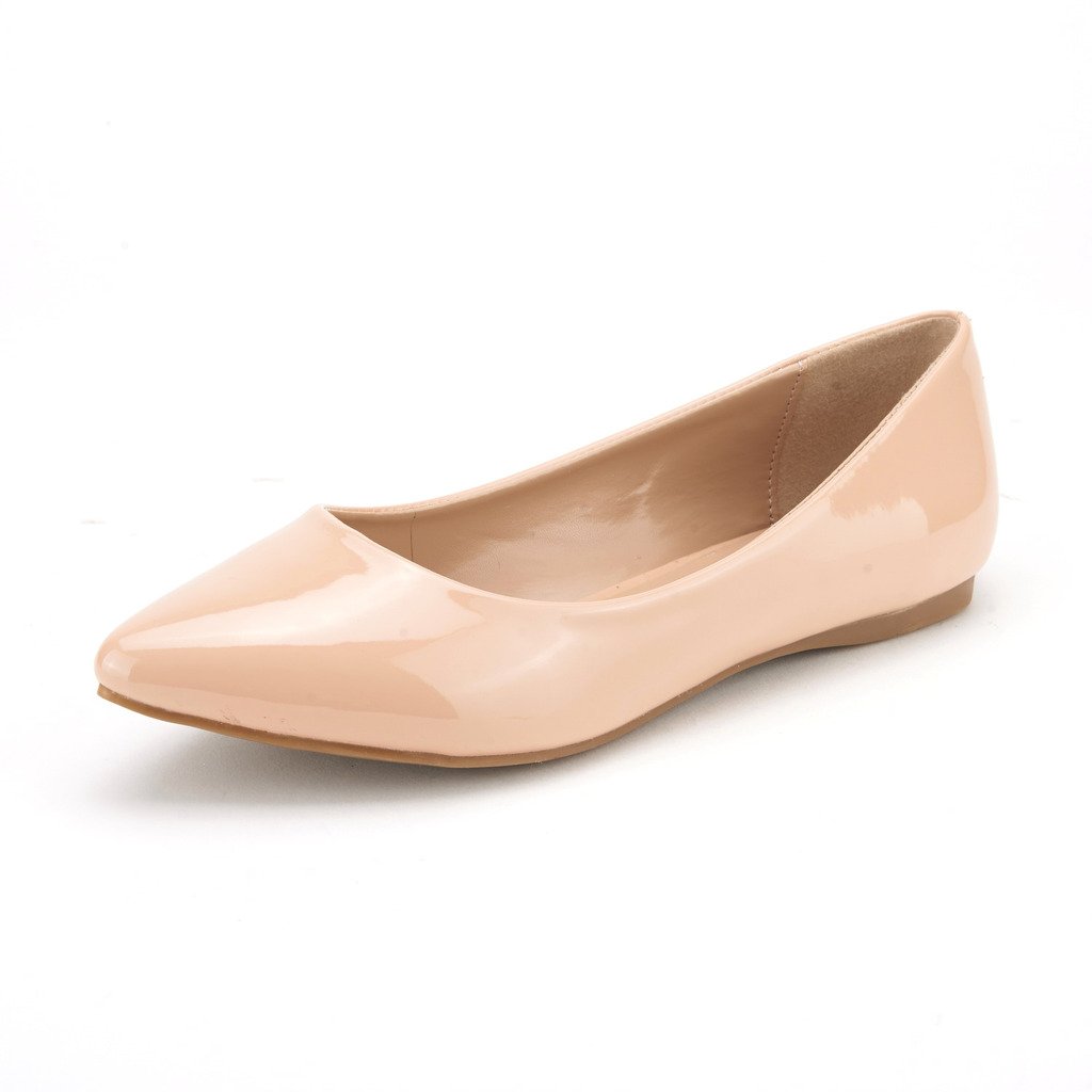DREAM PAIRS Women's Casual Pointed Toe Ballet Comfort Soft Slip On Flats Shoes