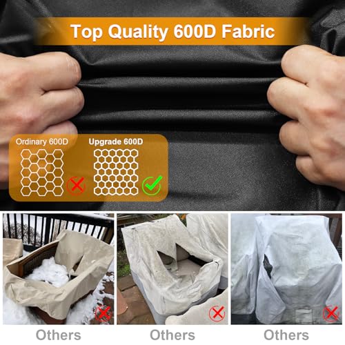 Kipiea 600D Patio Chair Covers Waterproof Winter 2 Pack - Heavy Duty Lawn Outdoor Furniture Chair Covers with Anti UV and No Tears, No Fading (35"W x 35"D x 31"H）