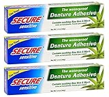 Secure Denture Adhesive, sensitive, 1.4 oz (3 pack)