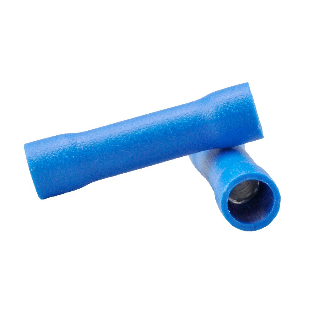 HUICAO 16-14 Gauge Butt Splice Connectors, 100 Pcs Vinyl Insulated Butt Splice Wire Crimp Connectors