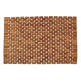 Teak Non Slip Bath Mat, Mold Resistant Bath Mat, Foldable Indoor/Outdoor Teak Bath Mat, Teak Shower Mat